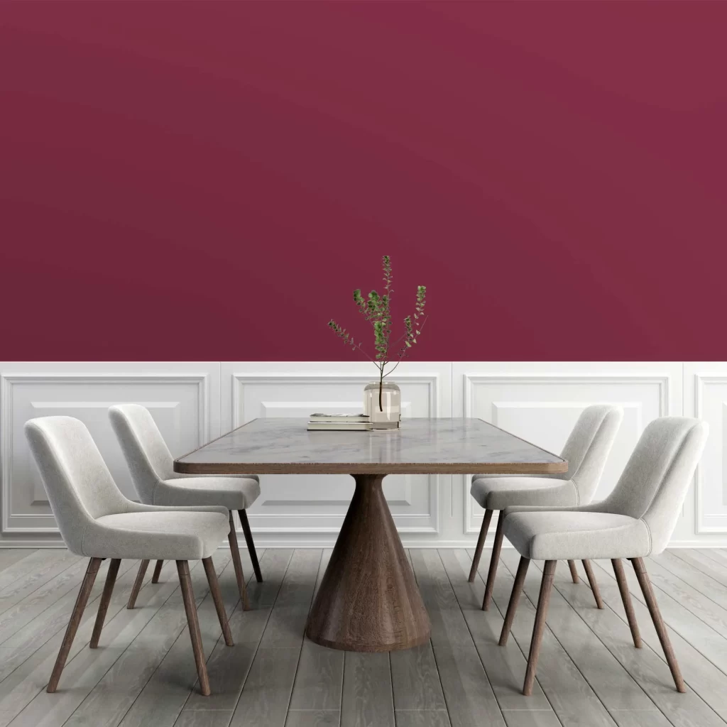 Dining Room with Benjamin Moore Crushed Velvet on walls
