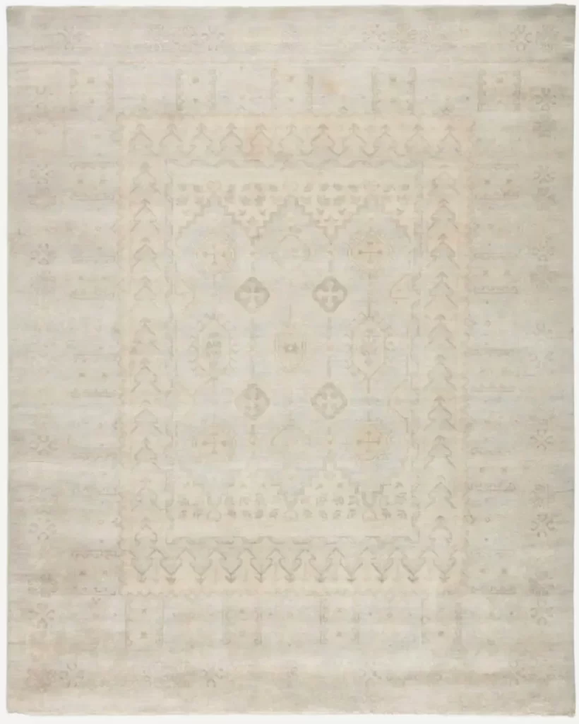 ELI RUG in soft neutral palette with Turkish design motifs