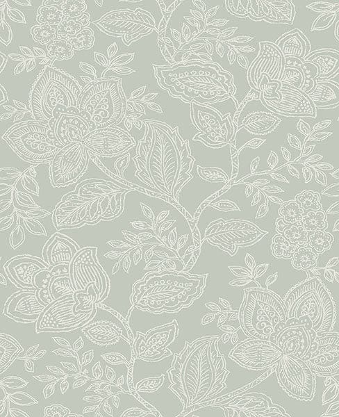 Larkin Sage Floral Wallpaper by Astek