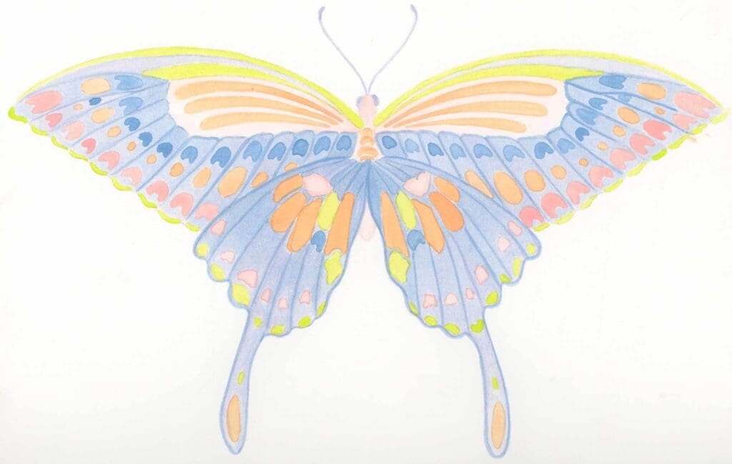 Butterfly March original artwork by Nicole Cullum of Color Caravan
