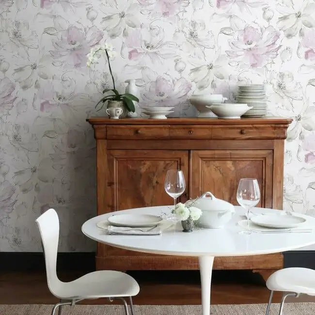 York Floral Dreams red wallpaper