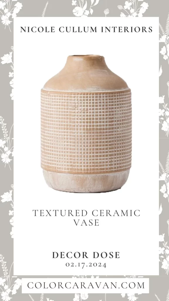 Nicole Cullum Interiors Decor Dose Textured Ceramic Vase