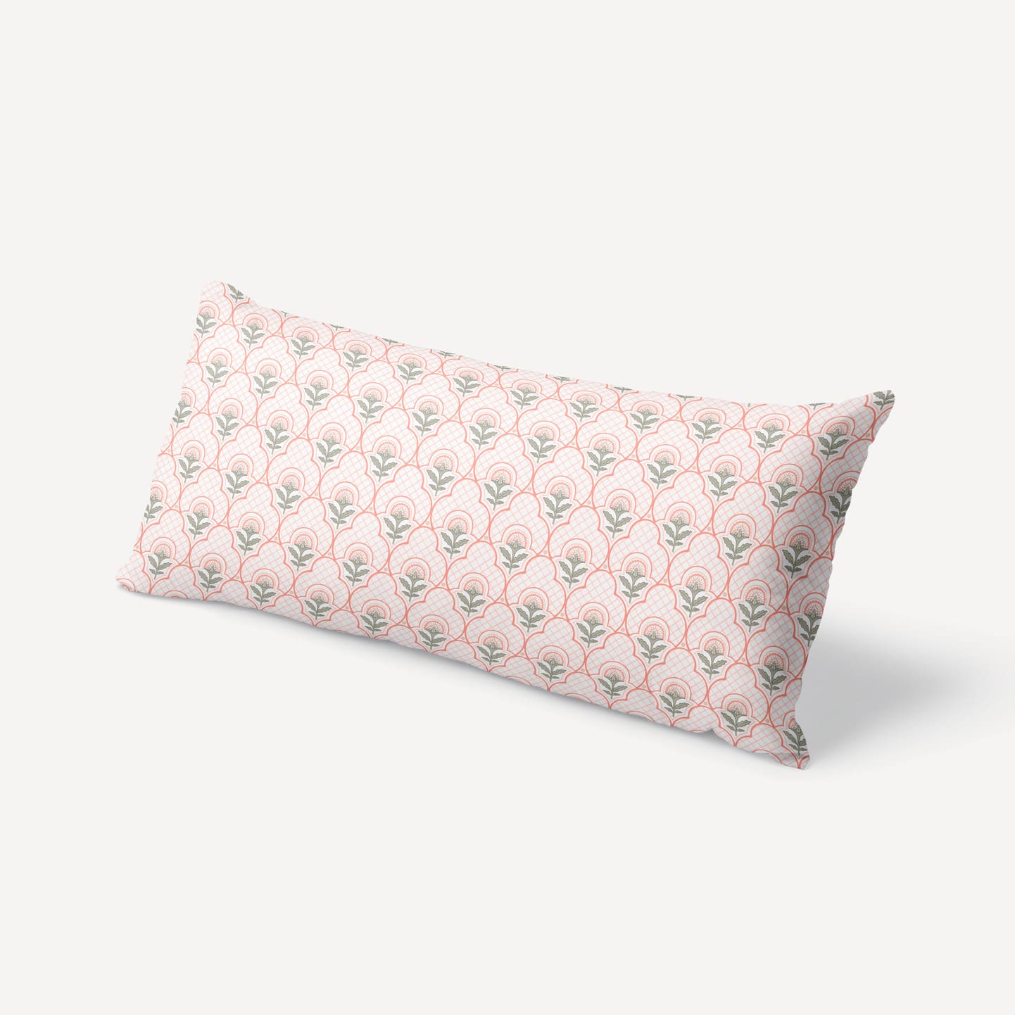 Amelia XL Lumbar Pillow in Coral Olive