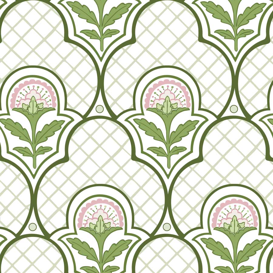Amelia Pattern in Rose and Grass