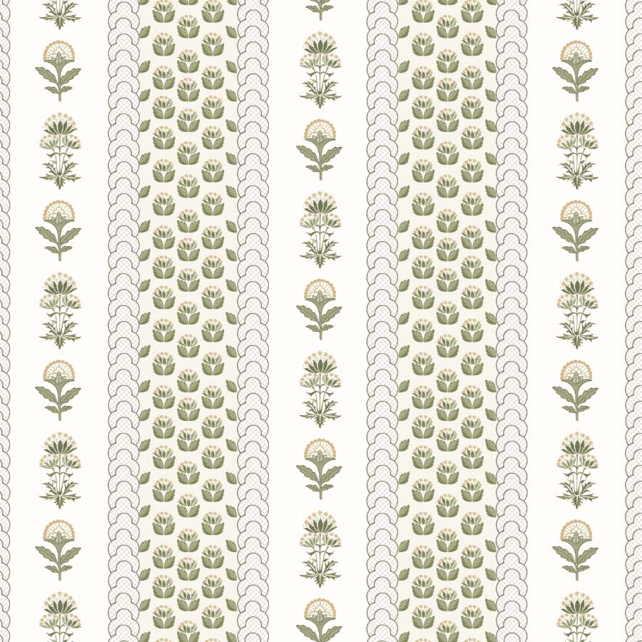 Ava Pattern in Ochre and Olive