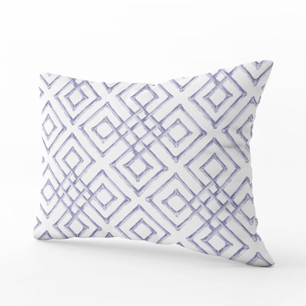 Bamboo Lattice Lumbar Pillow in Lavender