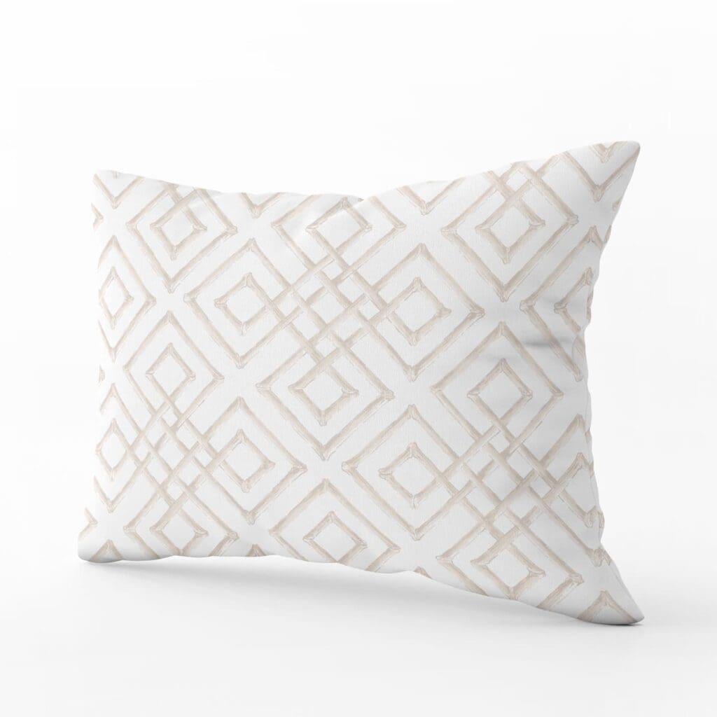 Bamboo Lattice Lumbar Pillow in Linen