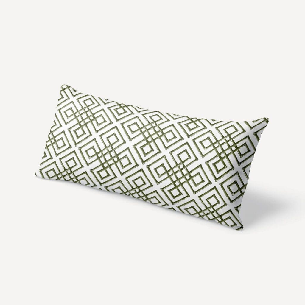 Bamboo Lattice XL Lumbar Pillow in Fern