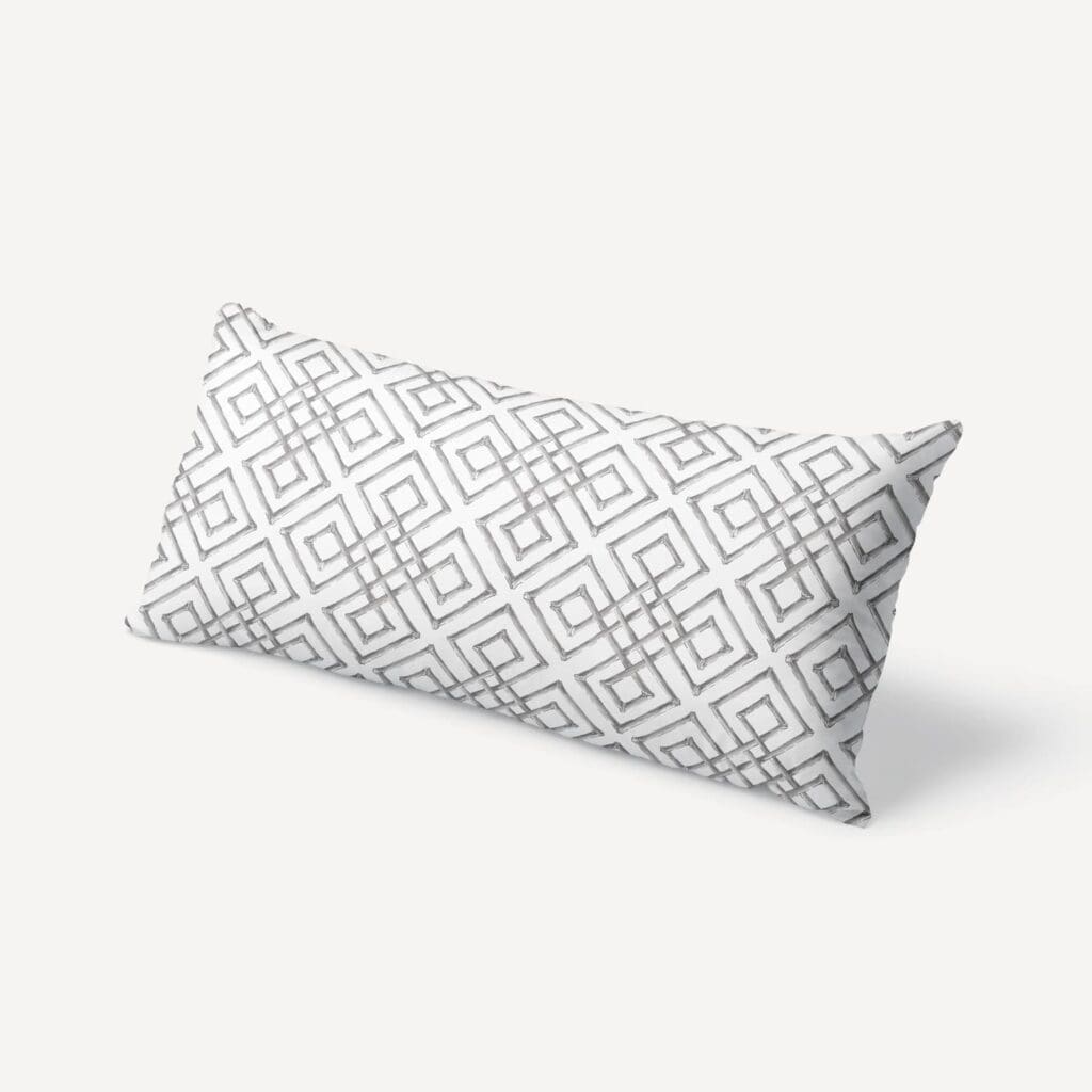 Bamboo Lattice XL Lumbar Pillow in Gris Gray