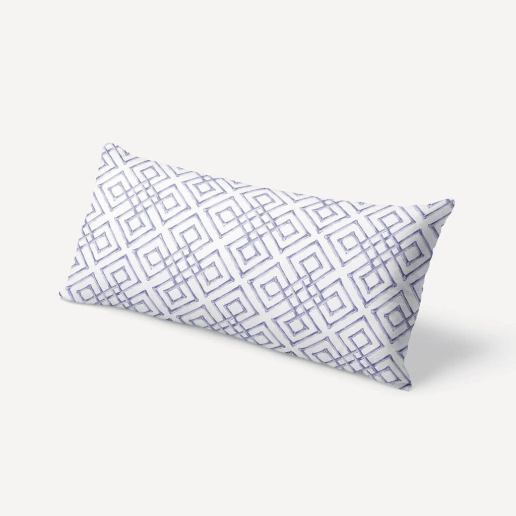 Bamboo Lattice XL Lumbar Pillow in Lavender