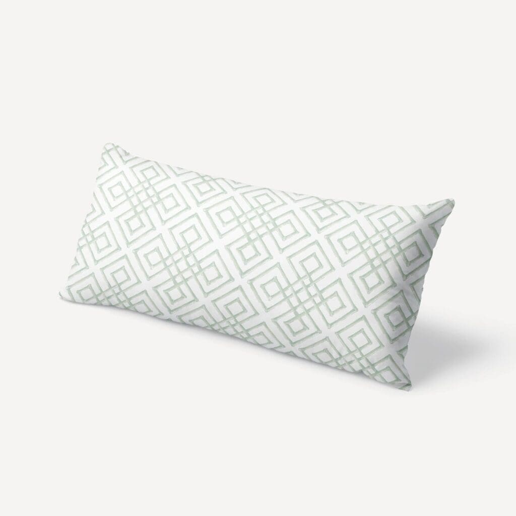 Bamboo Lattice XL Lumbar Pillow in Mint