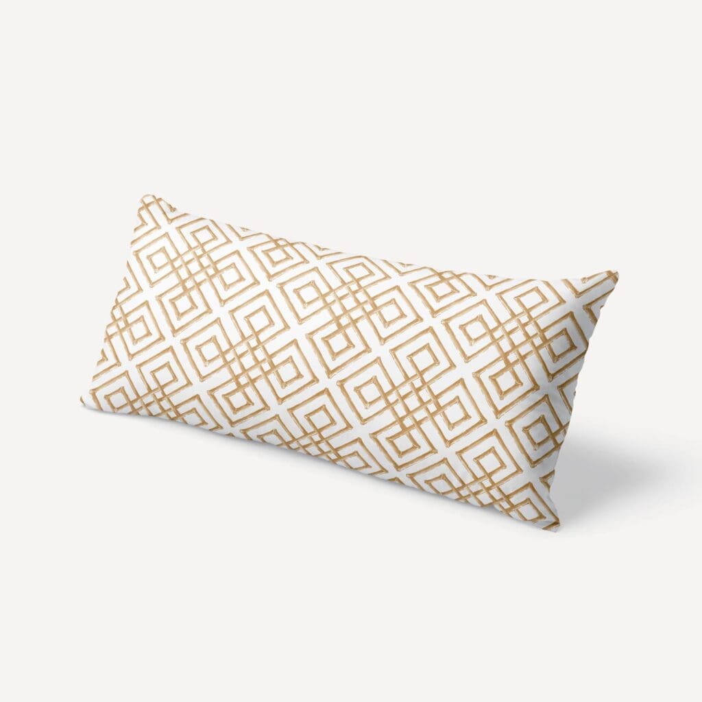 Bamboo Lattice XL Lumbar Pillow in Ochre
