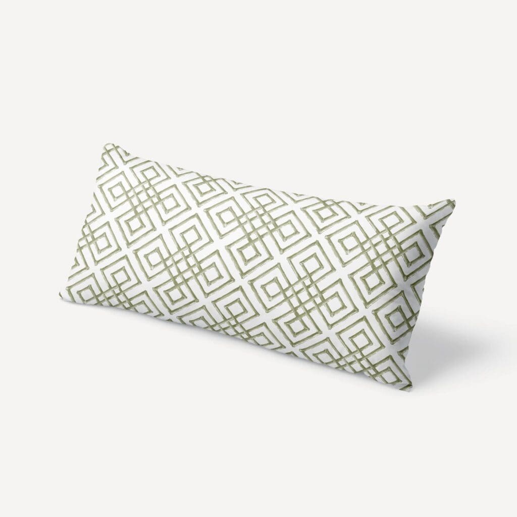Bamboo Lattice XL Lumbar Pillow in Olive