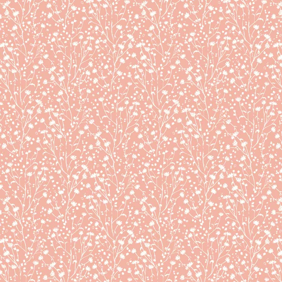 Blossoms Reverse Pattern in Coral