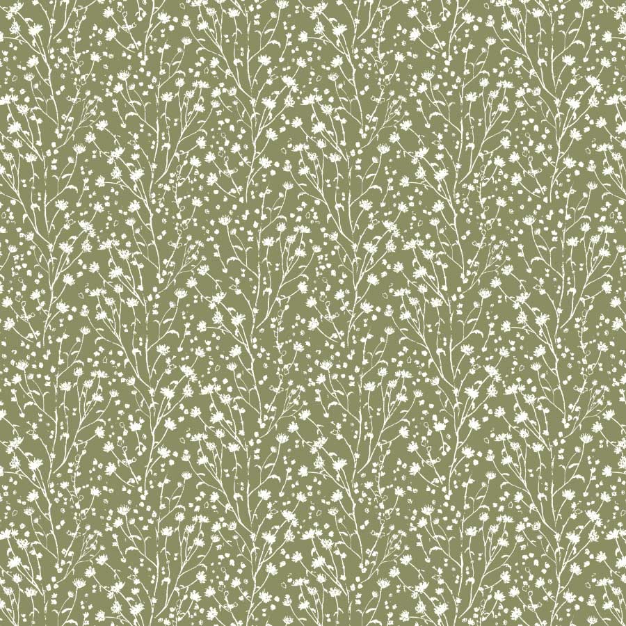 Blossoms Reverse Pattern in Olive