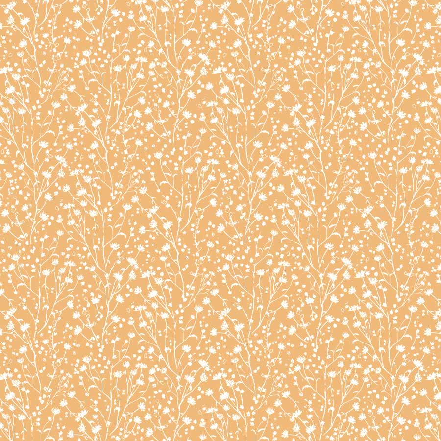 Blossoms Reverse Pattern in Sherbet Orange