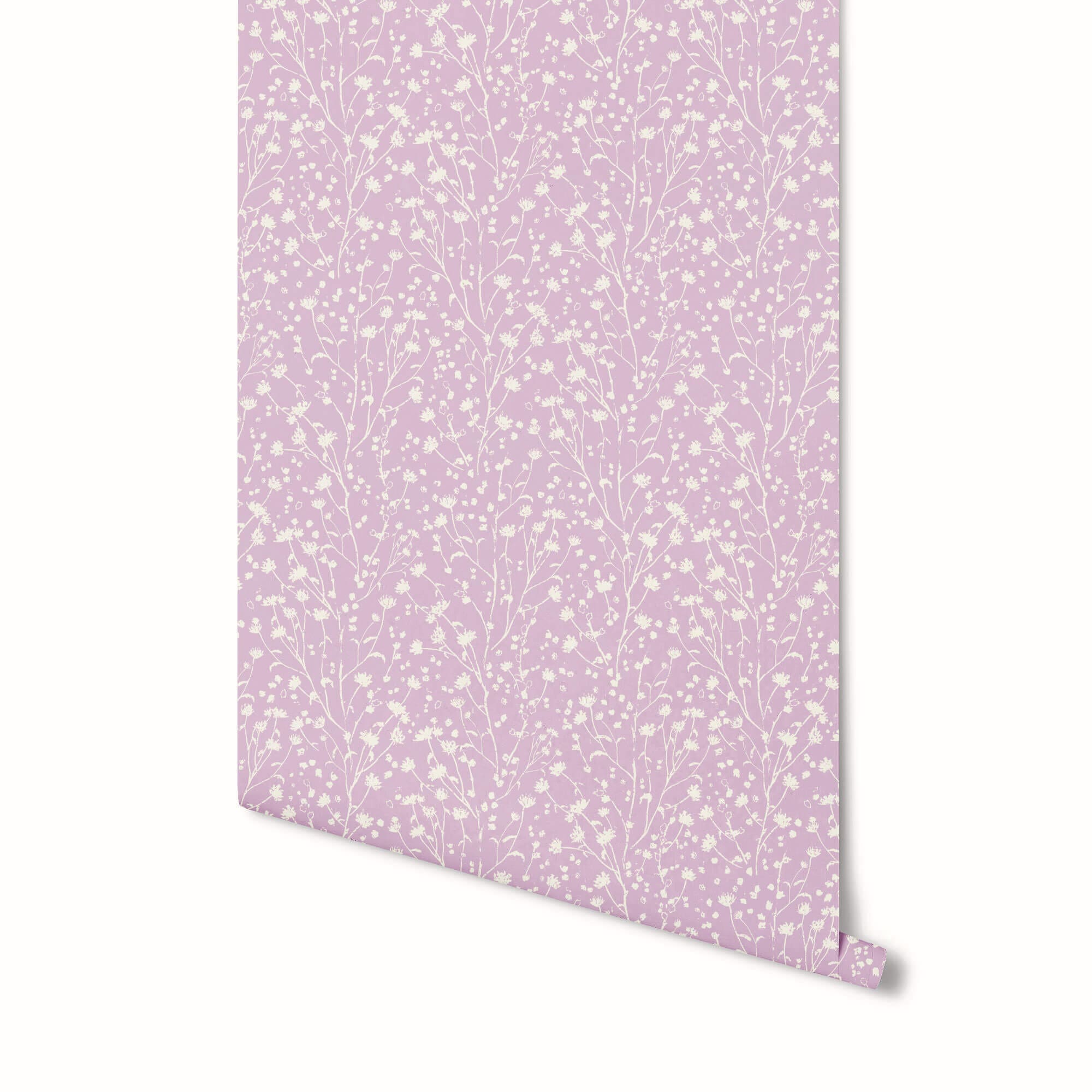Blossoms Reverse Wallpaper in Lilac