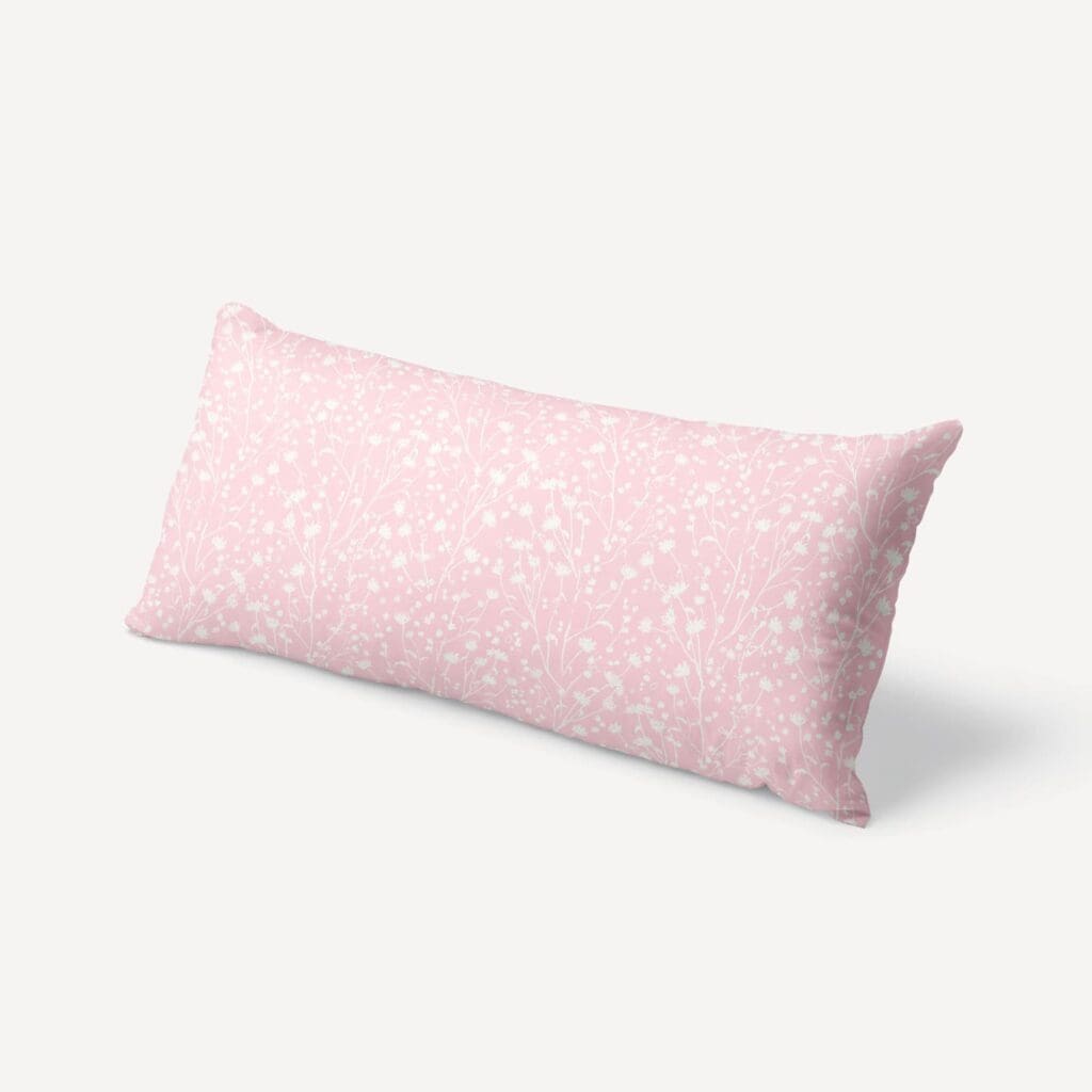 Blossoms Reverse XL Lumbar Pillow in Blush