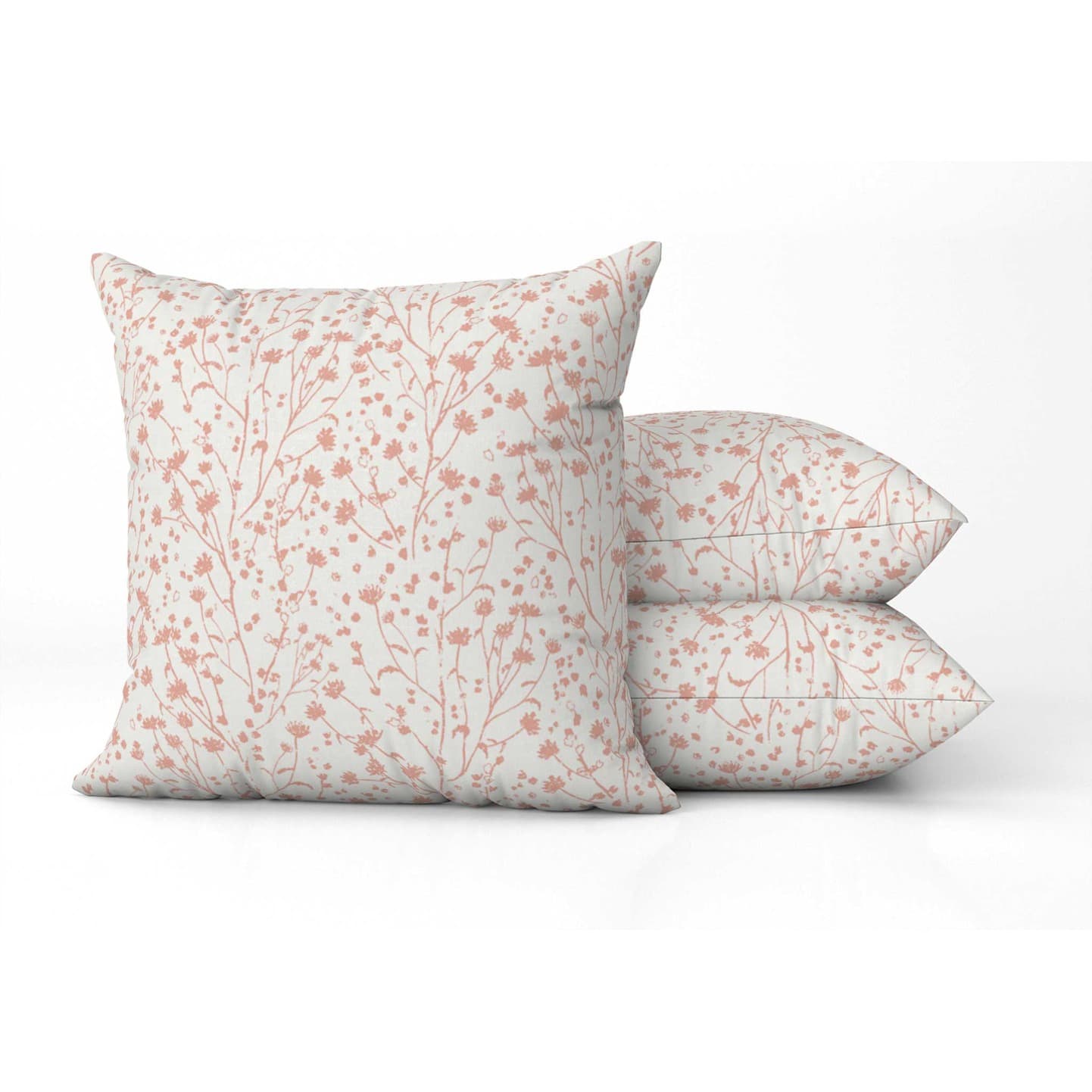 Blossoms Square Pillow In Coral