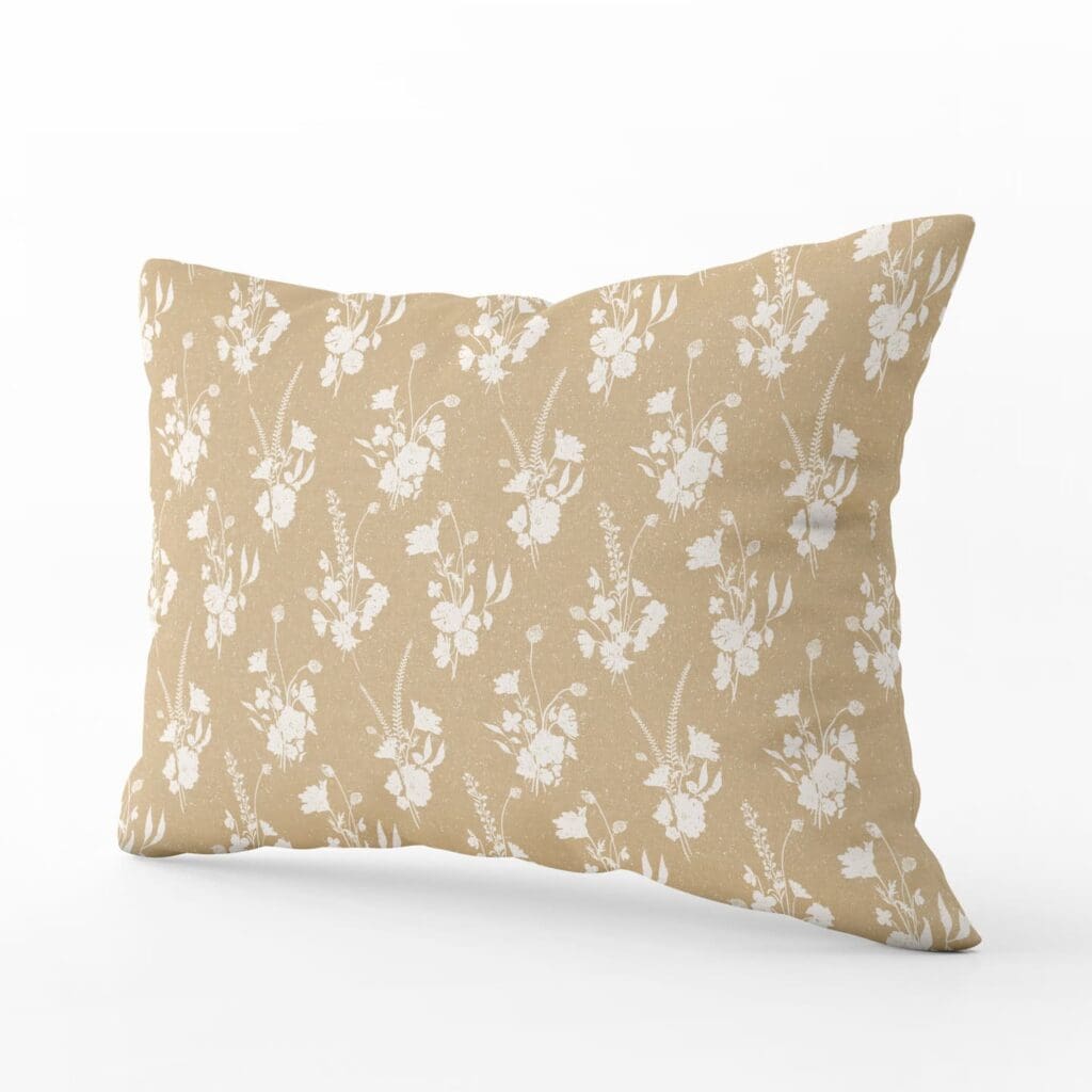 Bouquet Lumbar Pillow in Ochre