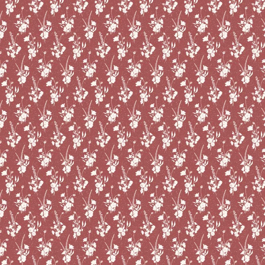 Bouquet Pattern in Cranberry