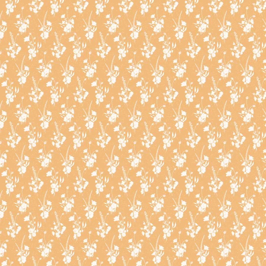 Bouquet Pattern in Sherbet Orange