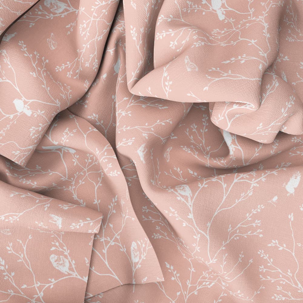 Branches Reverse Fabric Drape in Coral