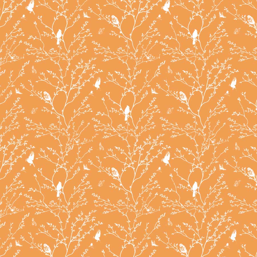 Branches Reverse Pattern in Sherbet Orange