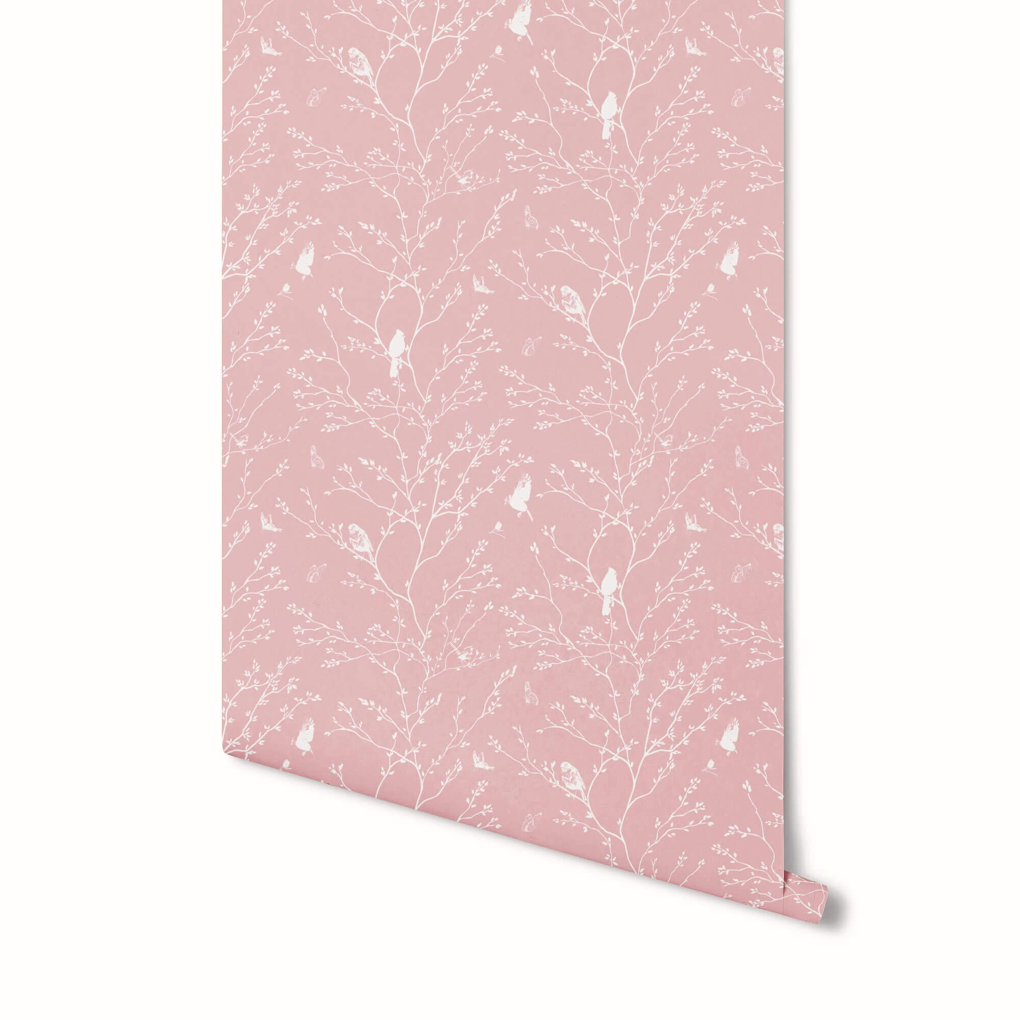 Branches Reverse Wallpaper in Blush