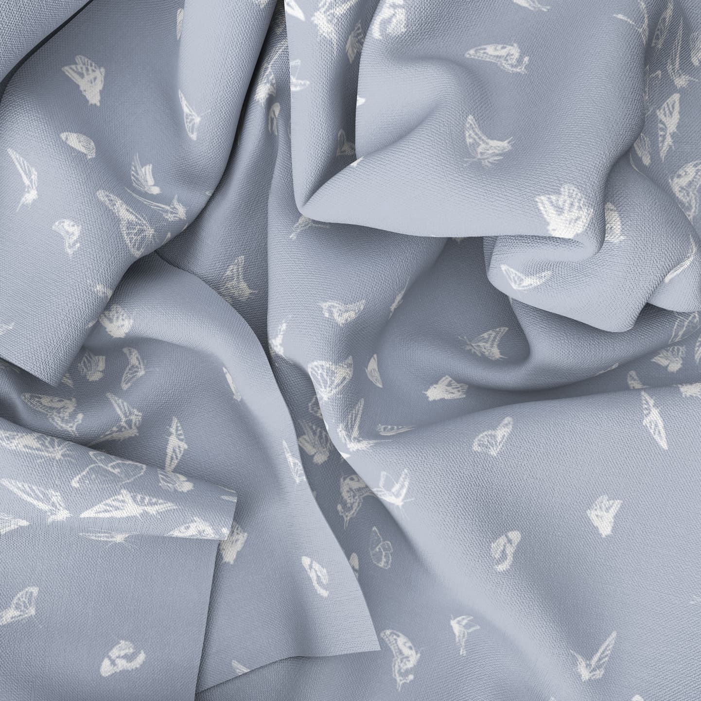 Butterfly Dance Reverse Fabric Drape in Periwinkle