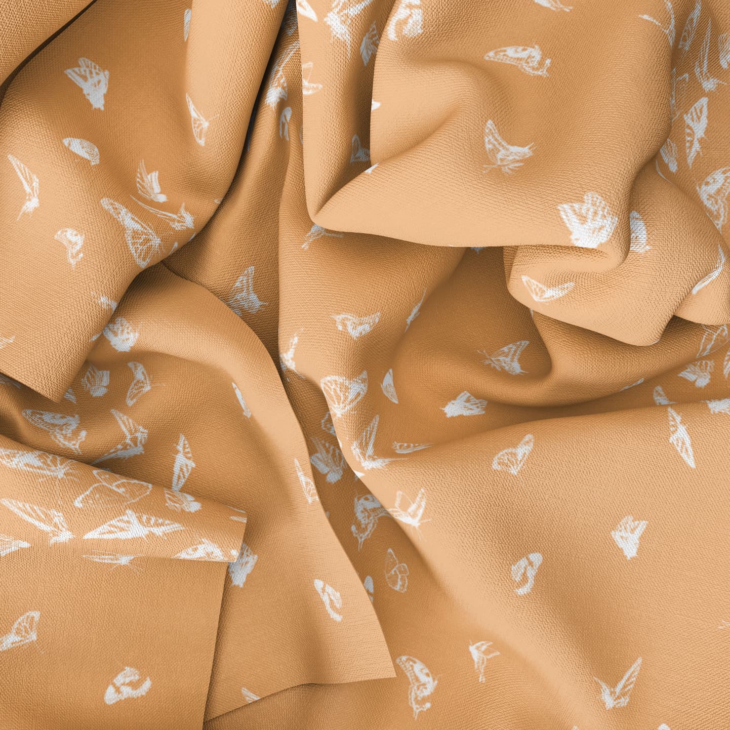 Butterfly Dance Reverse Fabric Drape in Sherbet Orange
