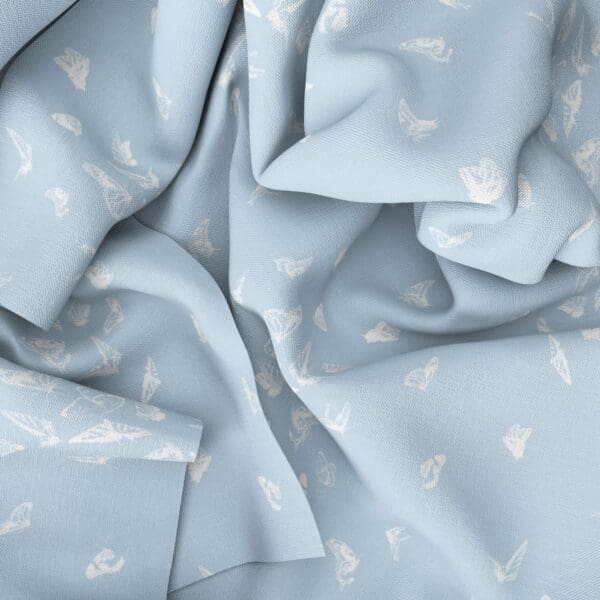 Butterfly Dance Reverse Fabric Drape in Sky