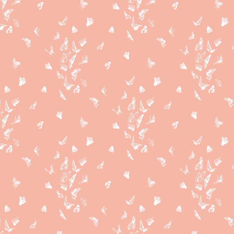 Butterfly Dance Reverse Pattern in Coral