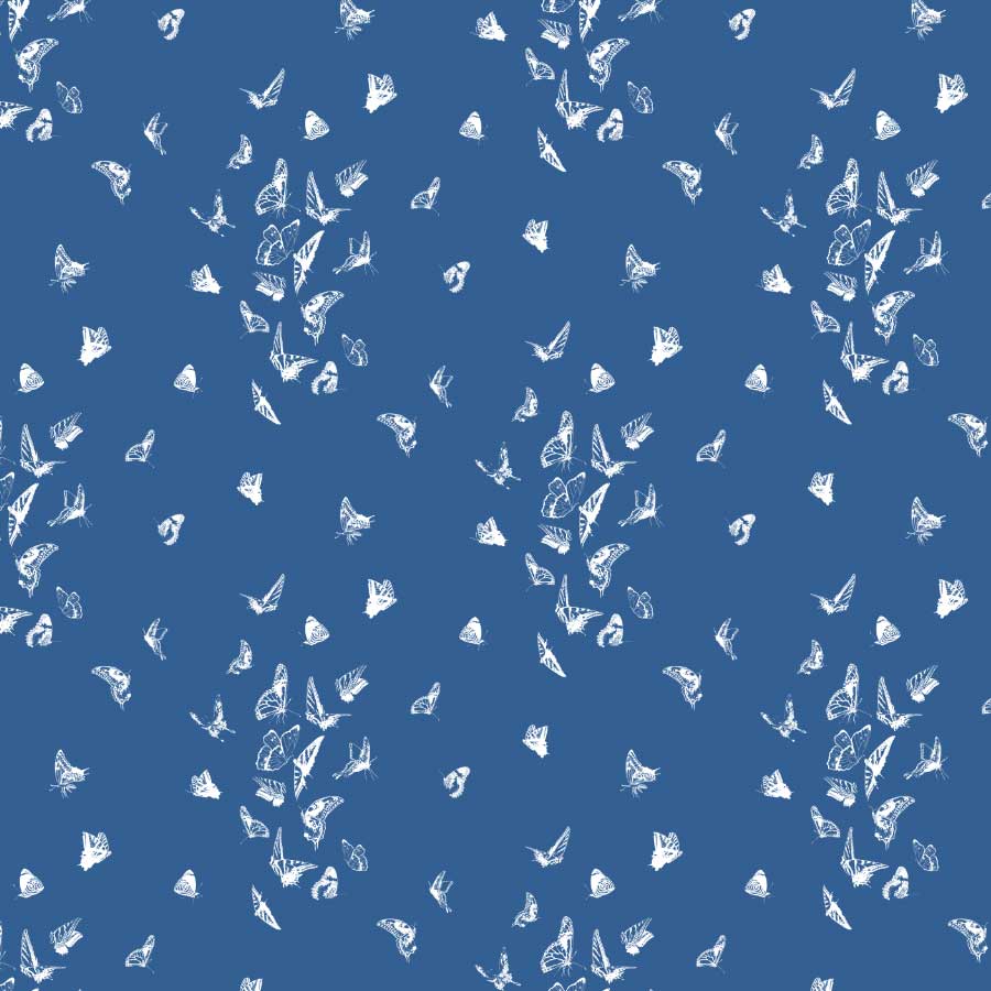 Butterfly Dance Reverse Pattern in Indigo