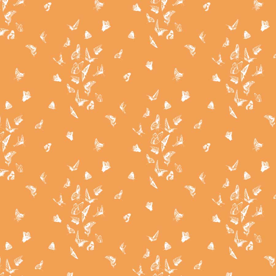 Butterfly Dance Reverse Pattern in Sherbet Orange