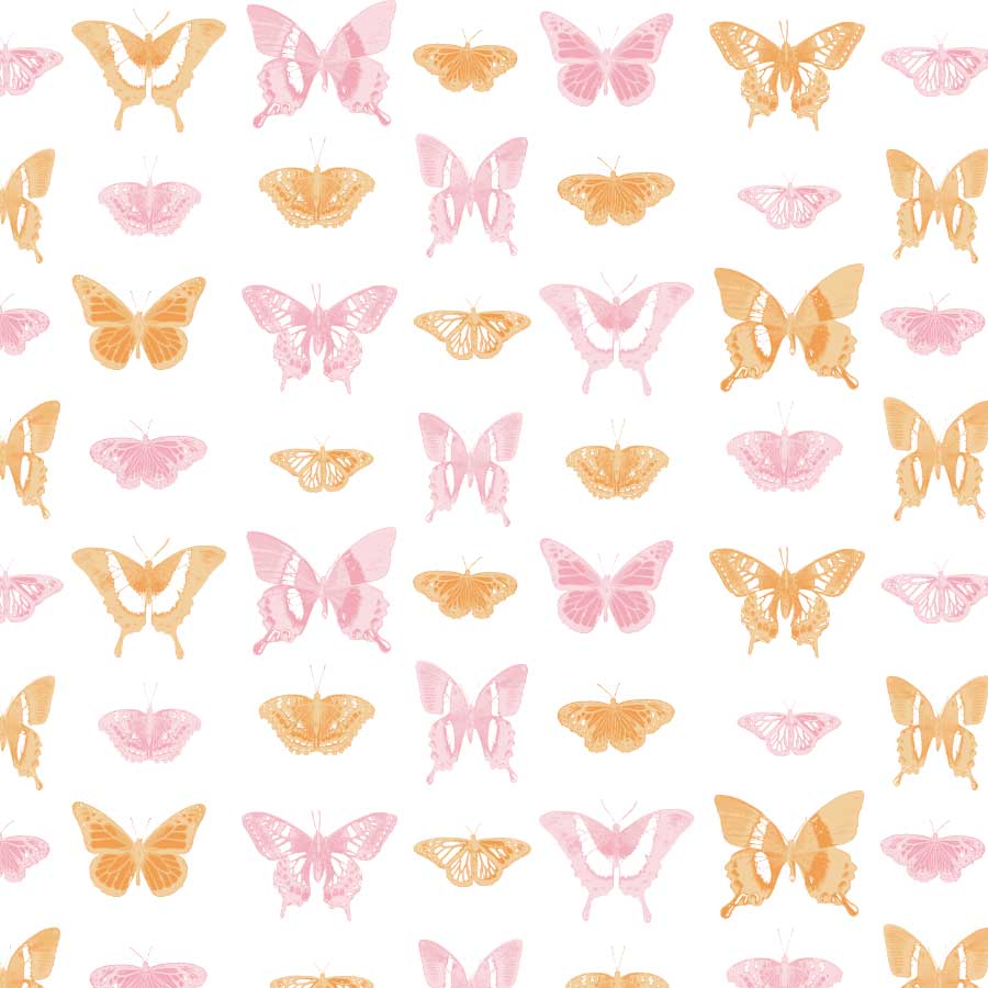 Butterfly March Pattern in Blush Sherbet