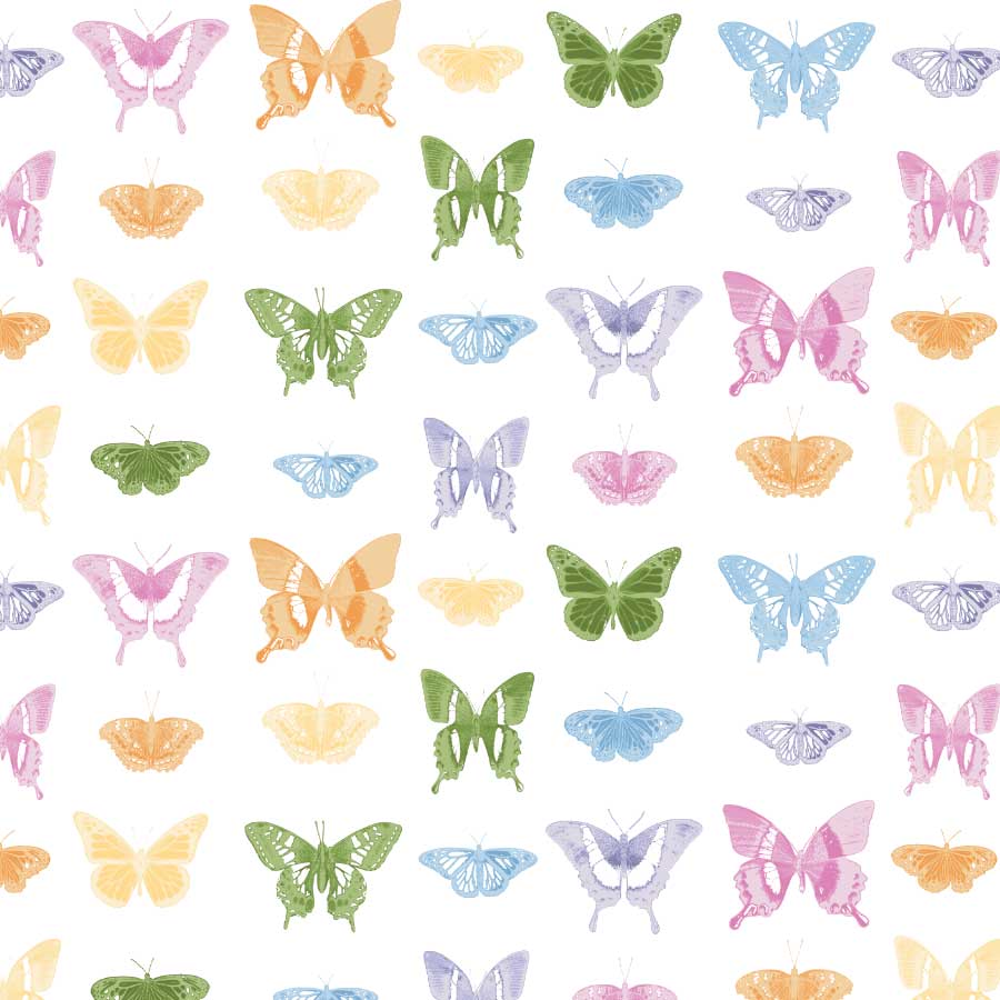 Butterfly March Pattern in Rainbow