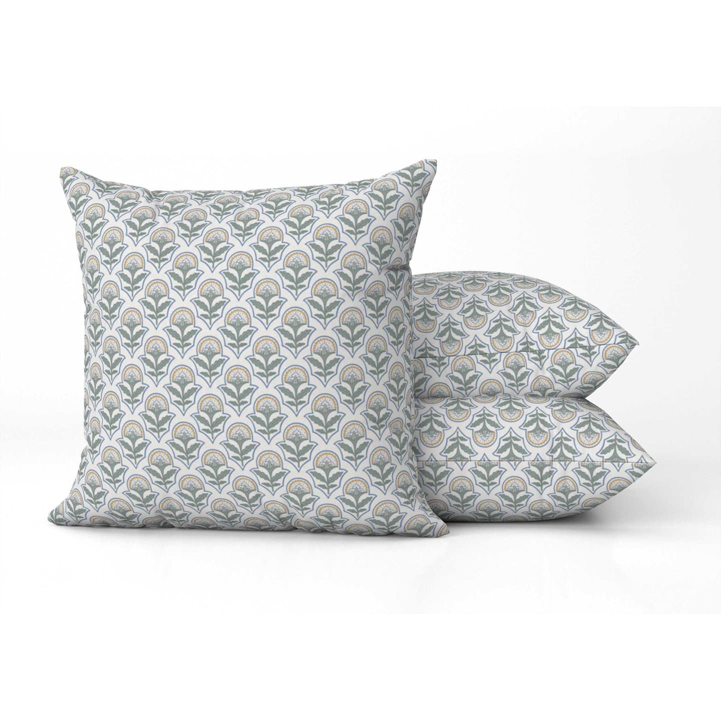 Charlotte Square Pillow in Sage Water