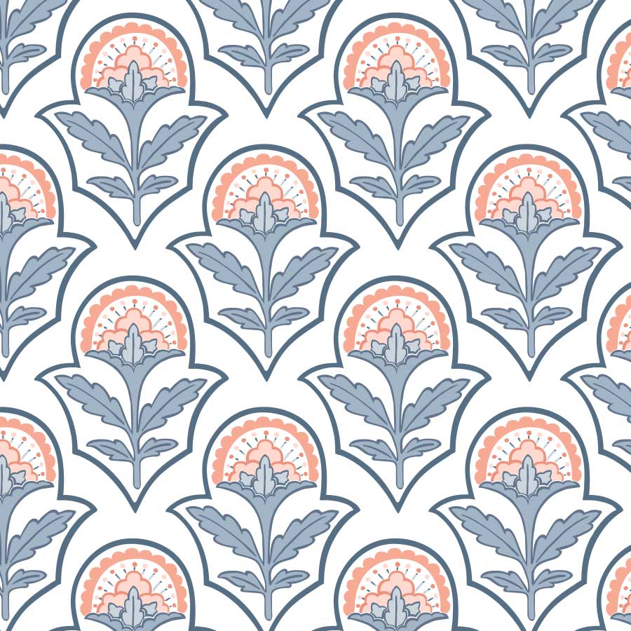 Charlotte Pattern Coral Water