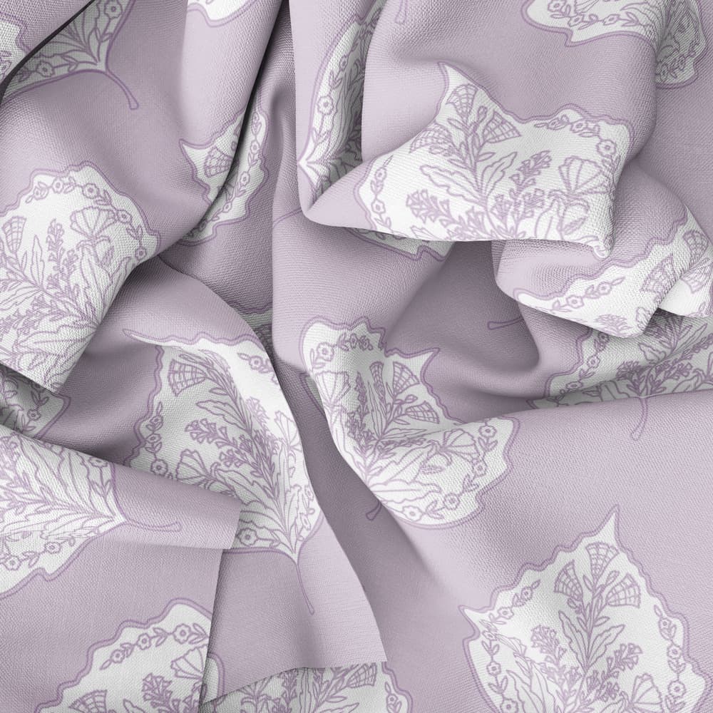 Cottage Leaf Reverse Fabric Drape in Lilac