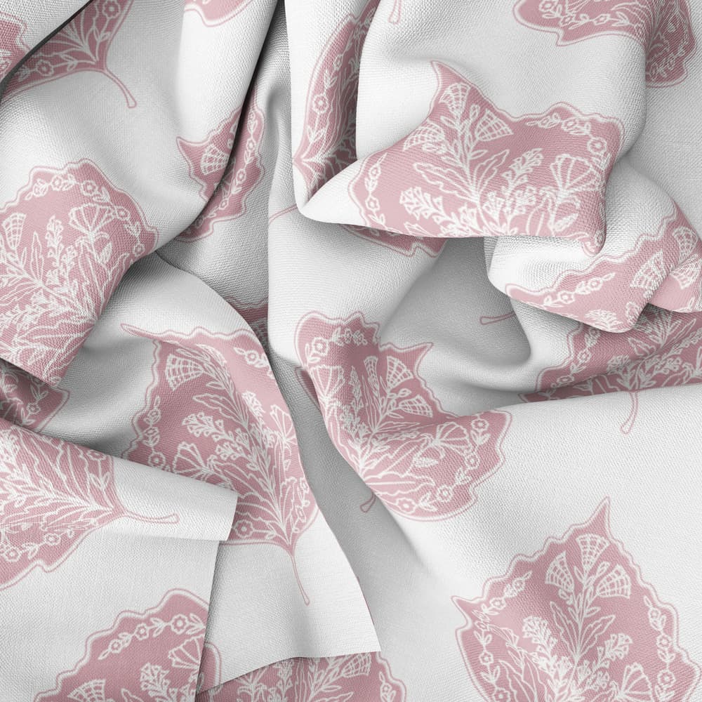 Cottage Leaf Fabric Drape in Rose