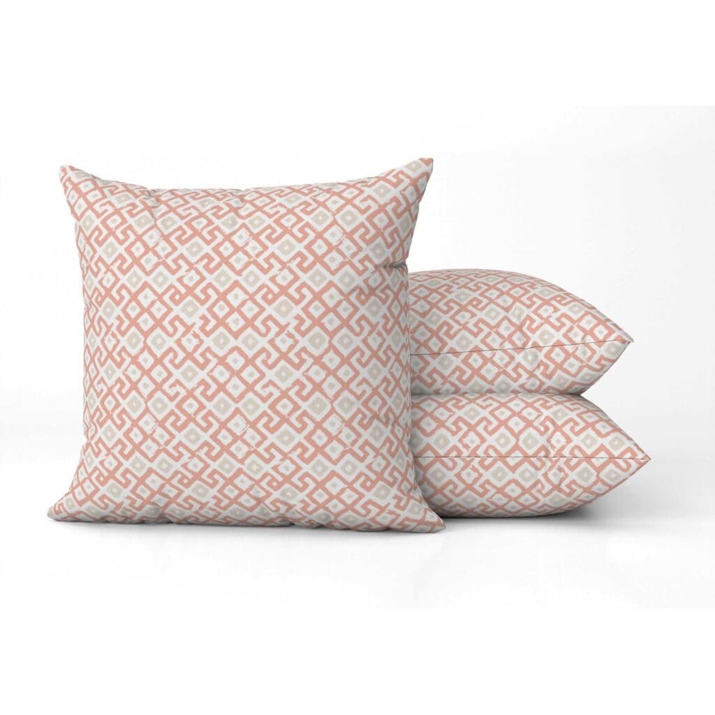 Oushak Square Pillow in Coral Linen