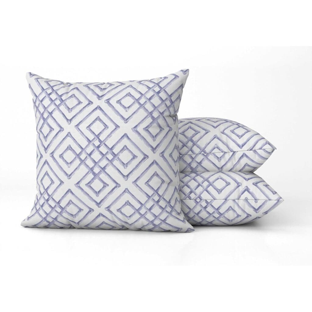 Bamboo Lattice Square Pillow in Lavender