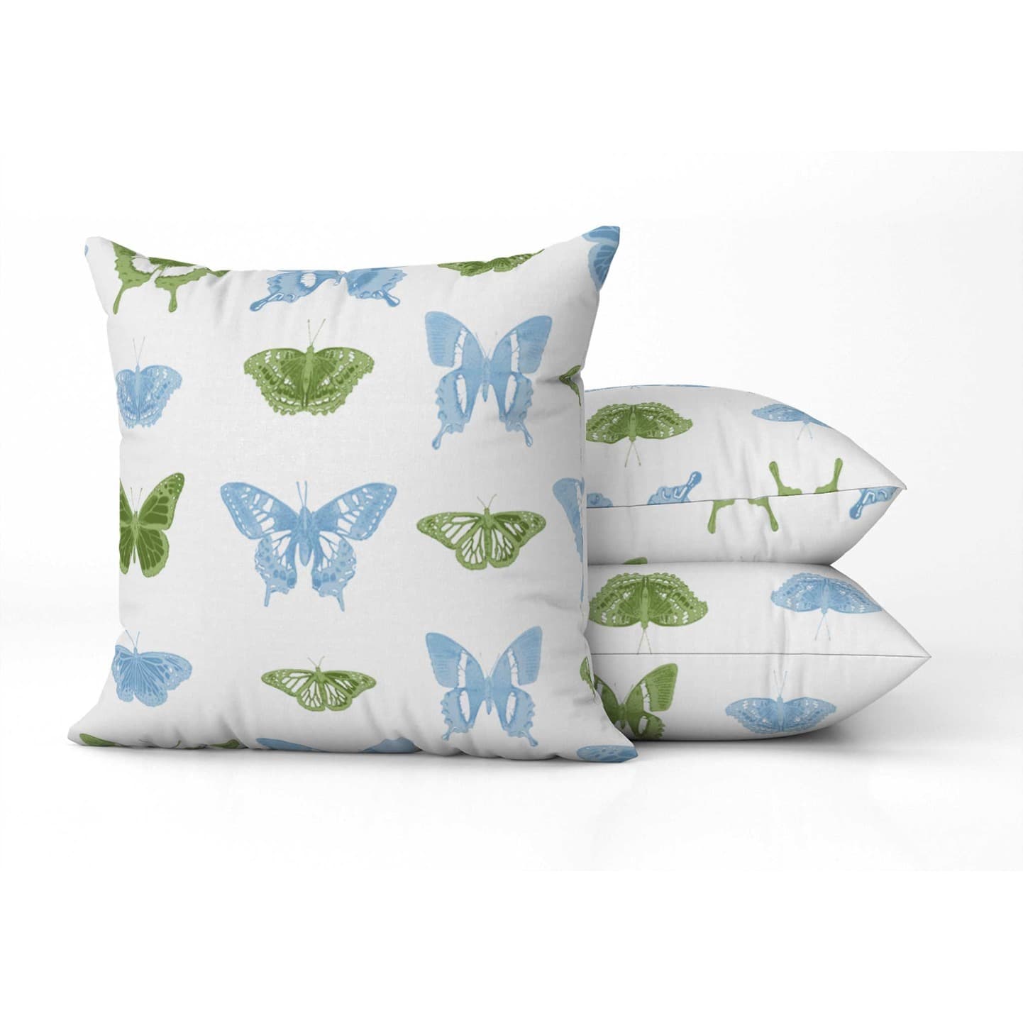 Butterfly March Square Pillow in Sky Grass