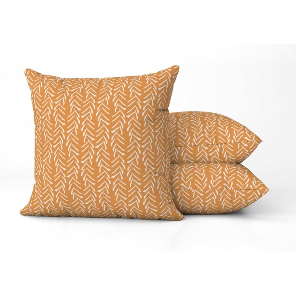 Kelp Reverse Square Pillow in Sherbet Orange
